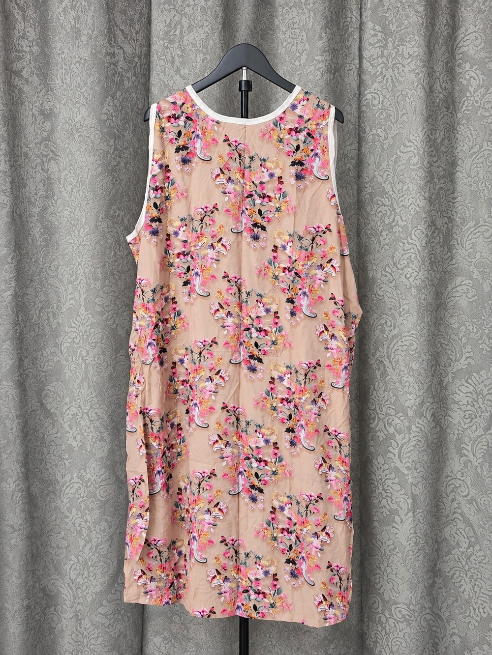 Sleeveless Floral Shift Sleep Gown  in Blush Pink